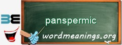 WordMeaning blackboard for panspermic